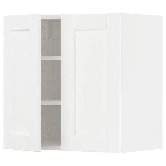 Ikea METOD - Wall cabinet with shelves/2 doors, white Enköping/white wood effect, 60x60 cm