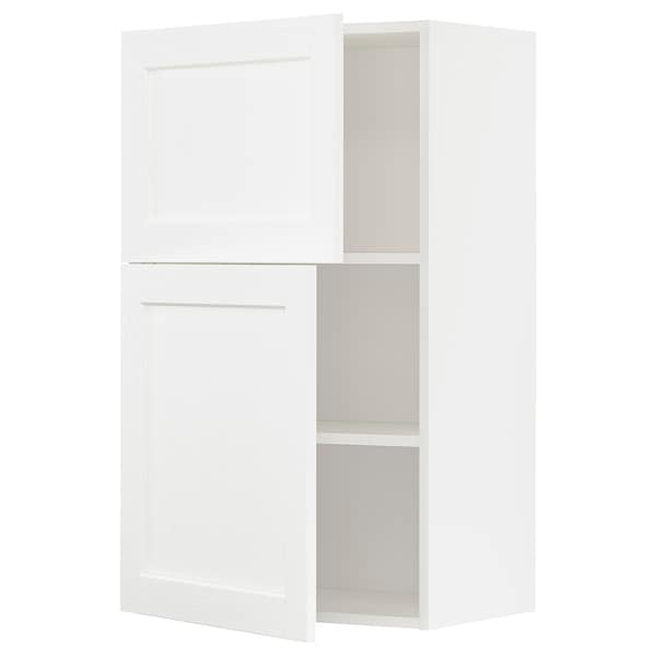 METOD - Wall cabinet with shelves/2 doors, white Enköping/white wood effect, 60x100 cm