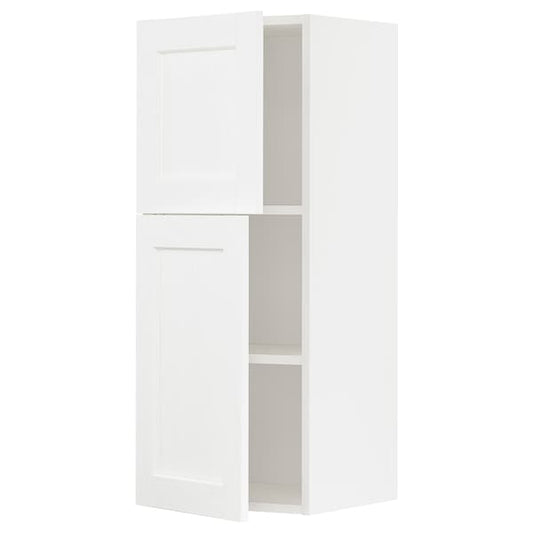 Ikea METOD - Wall cabinet with shelves/2 doors, white Enköping/white wood effect, 40x100 cm