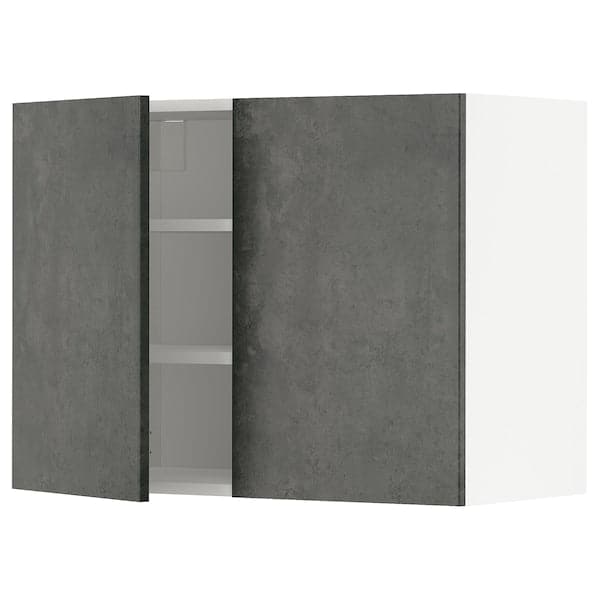 METOD - Wall unit with shelves/2 doors , 80x60 cm