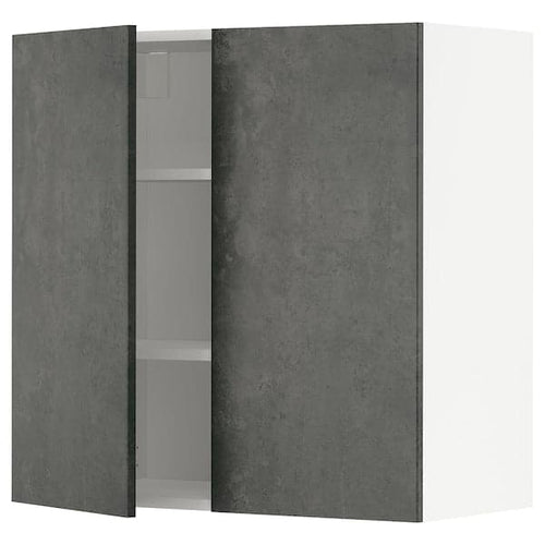 METOD - Wall unit with shelves/2 doors , 80x80 cm