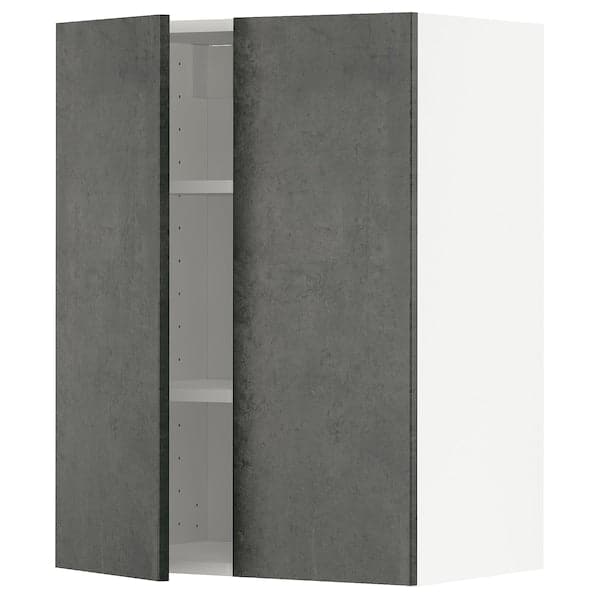 METOD - Wall unit with shelves/2 doors , 60x80 cm - best price from Maltashopper.com 49464102