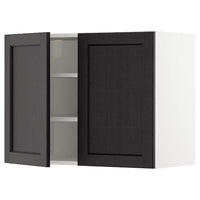 METOD wall cabinet with shelves/2 doors, white/Lerhyttan black stained, 80x60 cm