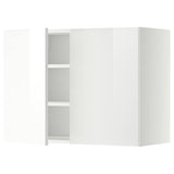METOD wall cabinet with shelves/2 doors, white/Ringhult white, 80x60 cm