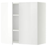 METOD wall cabinet with shelves/2 doors, white/Ringhult white, 80x80 cm