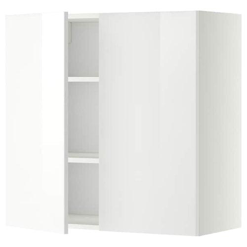 METOD wall cabinet with shelves/2 doors, white/Ringhult white, 80x80 cm