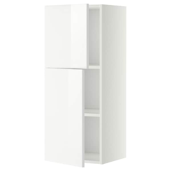 Ikea METOD - Wall cabinet with shelves/2 doors, white/Ringhult white, 40x100 cm