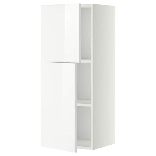 Ikea METOD - Wall cabinet with shelves/2 doors, white/Ringhult white, 40x100 cm
