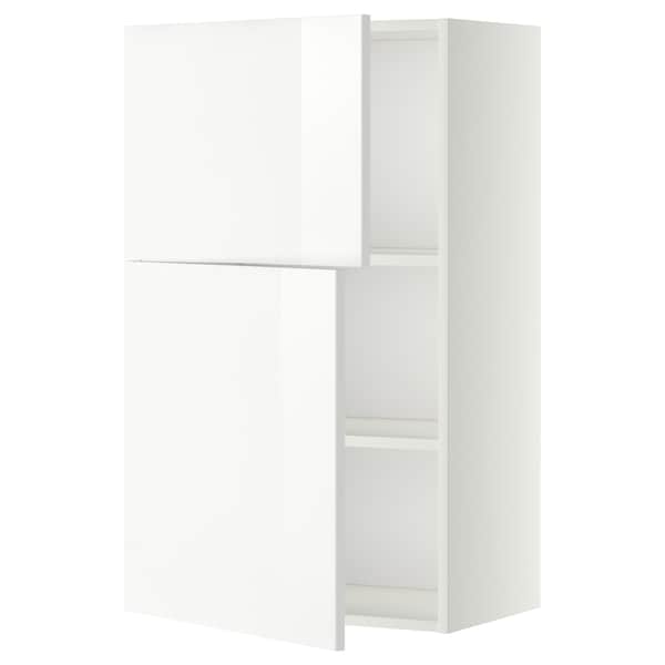 Ikea METOD - Wall cabinet with shelves/2 doors, white/Ringhult white, 60x100 cm