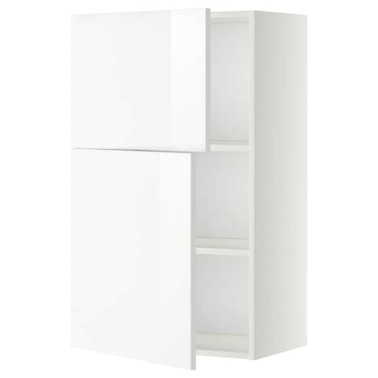Ikea METOD - Wall cabinet with shelves/2 doors, white/Ringhult white, 60x100 cm