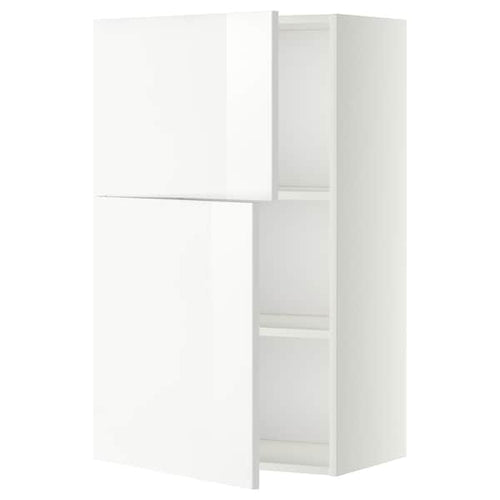 METOD - Wall cabinet with shelves/2 doors, white/Ringhult white, 60x100 cm