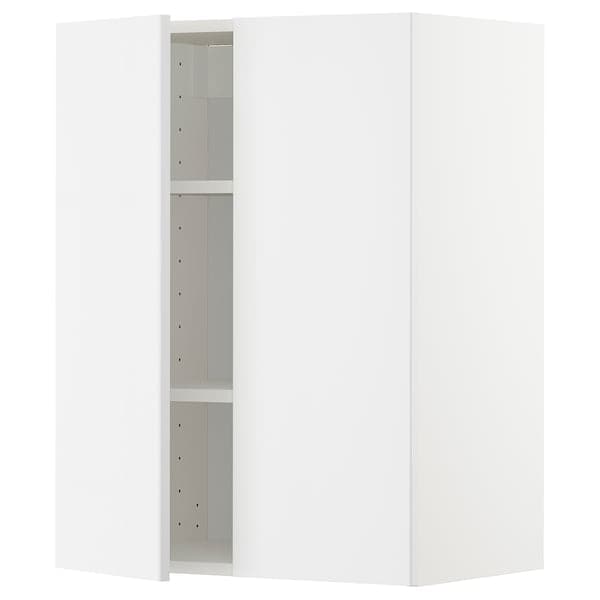 METOD - Wall cabinet with shelves/2 doors, white/Ringhult white, 60x80 cm - best price from Maltashopper.com 79458289