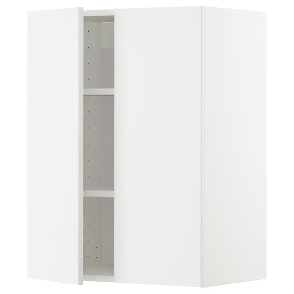 Ikea METOD - Wall cabinet with shelves/2 doors, white/Ringhult white, 60x80 cm