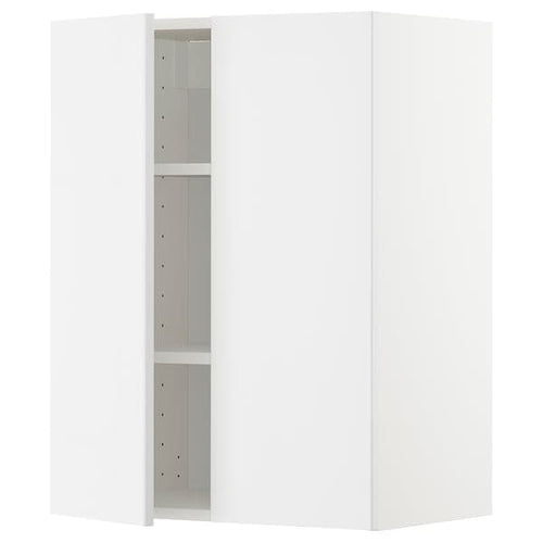 METOD - Wall cabinet with shelves/2 doors, white/Ringhult white, 60x80 cm