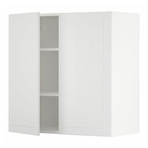 METOD - Wall cabinet with shelves/2 doors, white/Stensund white, 80x80 cm