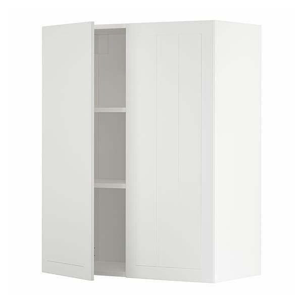 METOD - Wall cabinet with shelves/2 doors, white/Stensund white, 80x100 cm - best price from Maltashopper.com 49462688