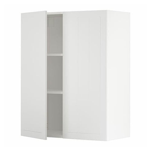 METOD wall cabinet with shelves/2 doors, white/Stensund white, 80x100 cm