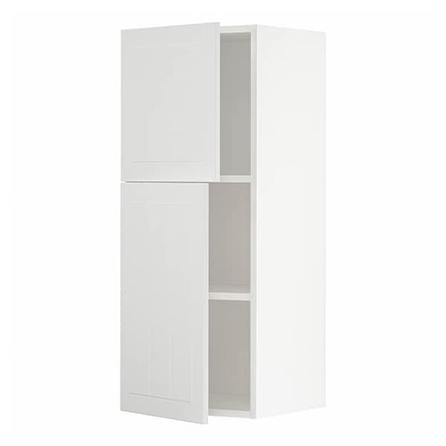 METOD - Wall cabinet with shelves/2 doors, white/Stensund white, 40x100 cm