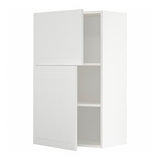 METOD wall cabinet with shelves/2 doors, white/Stensund white, 60x100 cm