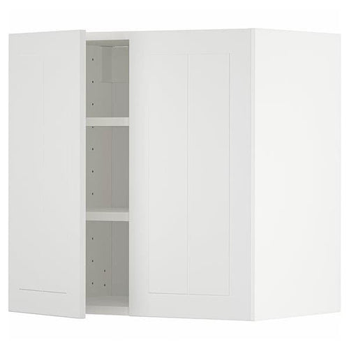 METOD - Wall cabinet with shelves/2 doors, white/Stensund white, 60x60 cm