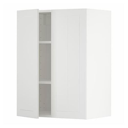 METOD wall cabinet with shelves/2 doors, white/Stensund white, 60x80 cm