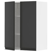 METOD - Wall cabinet with shelves/2 doors, white/Upplöv matt anthracite, 60x80 cm - best price from Maltashopper.com 59493279