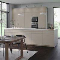 METOD - Wall cabinet with shelves/2 doors, white/Upplöv matt dark beige, 40x100 cm - best price from Maltashopper.com 89491716