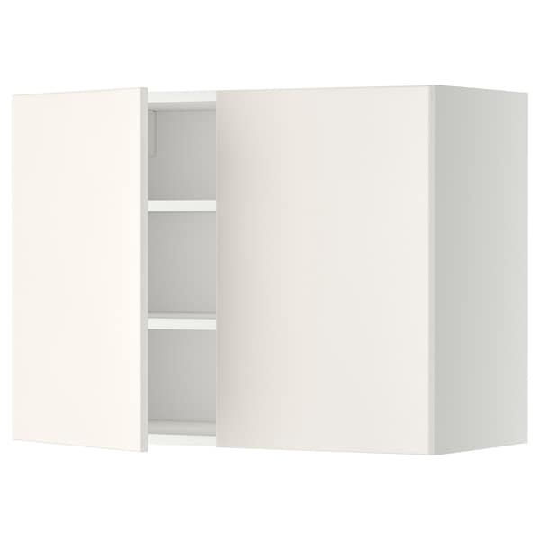 METOD - Wall cabinet with shelves/2 doors, white/Veddinge white, 80x60 cm - best price from Maltashopper.com 39454542