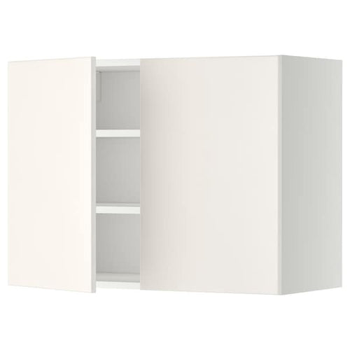 METOD - Wall cabinet with shelves/2 doors, white/Veddinge white, 80x60 cm