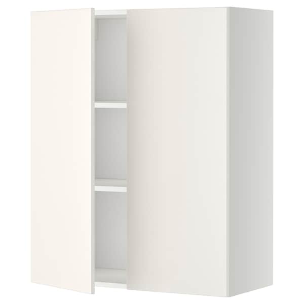 METOD - Wall cabinet with shelves/2 doors, white/Veddinge white