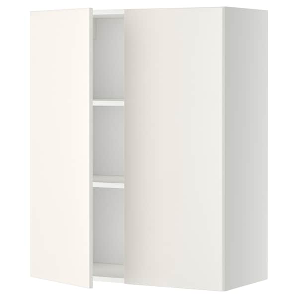 Ikea METOD - Wall cabinet with shelves/2 doors, white/Veddinge white, 80x100 cm