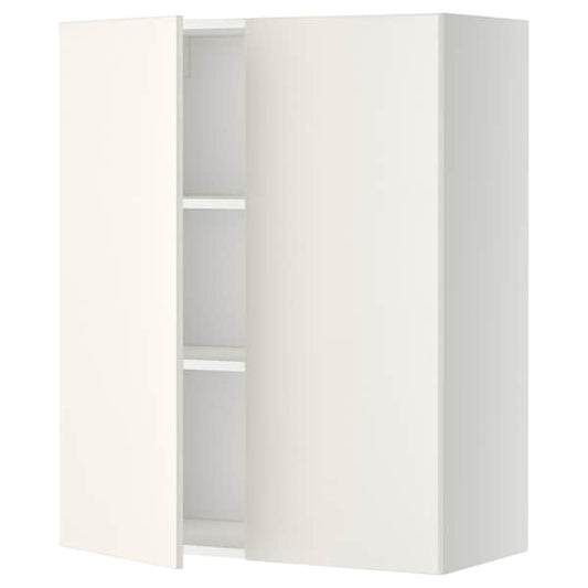 Ikea METOD - Wall cabinet with shelves/2 doors, white/Veddinge white, 80x100 cm