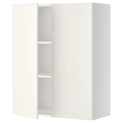 METOD - Wall cabinet with shelves/2 doors, white/Veddinge white, 80x100 cm