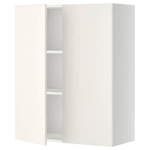 METOD wall cabinet with shelves/2 doors, white/Veddinge white, 80x100 cm