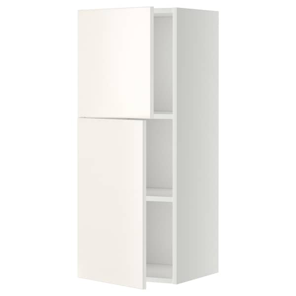 Ikea METOD - Wall cabinet with shelves/2 doors, white/Veddinge white, 40x100 cm