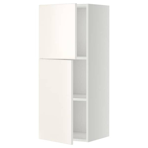 METOD - Wall cabinet with shelves/2 doors, white/Veddinge white, 40x100 cm
