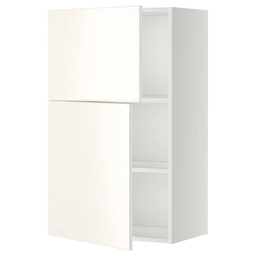 METOD wall cabinet with shelves/2 doors, white/Veddinge white, 60x100 cm