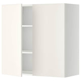 METOD wall cabinet with shelves/2 doors, white/Veddinge white, 80x80 cm