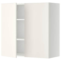 METOD wall cabinet with shelves/2 doors, white/Veddinge white, 80x80 cm