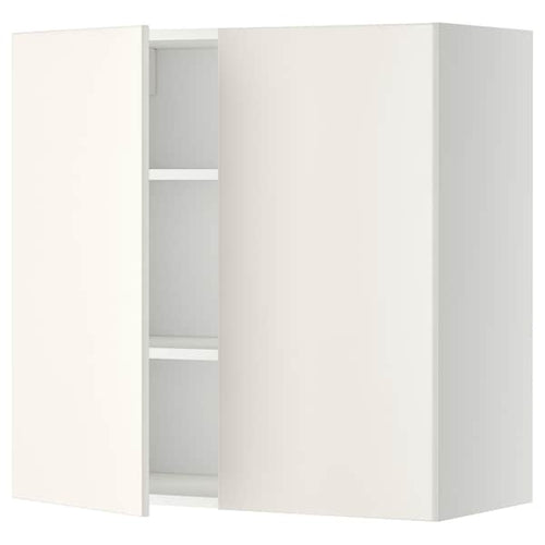 METOD - Wall cabinet with shelves/2 doors, white/Veddinge white, 80x80 cm