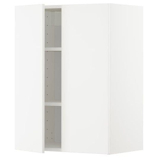 Ikea METOD - Wall cabinet with shelves/2 doors, white/Veddinge white, 60x80 cm