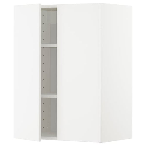 METOD - Wall cabinet with shelves/2 doors, white/Veddinge white, 60x80 cm