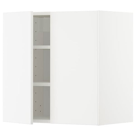 Ikea METOD - Wall cabinet with shelves/2 doors, white/Veddinge white, 60x60 cm