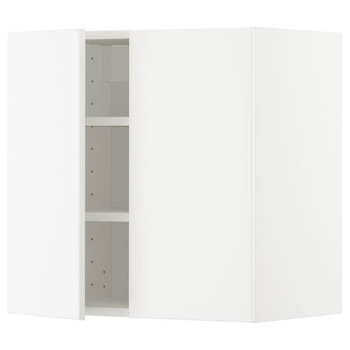 METOD wall cabinet with shelves/2 doors, white/Veddinge white, 60x60 cm