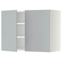 METOD - Wall cabinet with shelves/2 doors, white/Veddinge grey, 80x60 cm - best price from Maltashopper.com 89456181