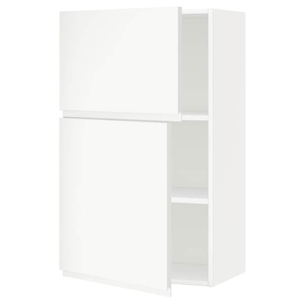 Ikea METOD - Wall cabinet with shelves/2 doors, white/Voxtorp matt white, 60x100 cm