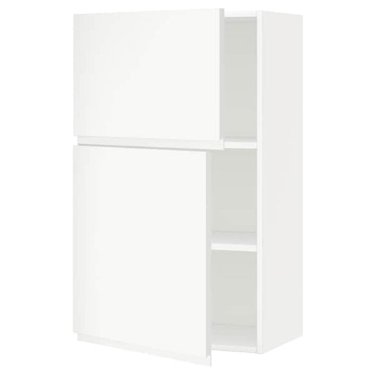 Ikea METOD - Wall cabinet with shelves/2 doors, white/Voxtorp matt white, 60x100 cm