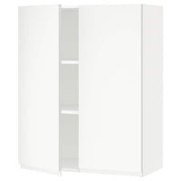 METOD - Wall cabinet with shelves/2 doors, white/Voxtorp matt white, 80x100 cm - best price from Maltashopper.com 19461379