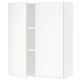 METOD wall cabinet with shelves/2 doors, white/Voxtorp matt white, 80x100 cm