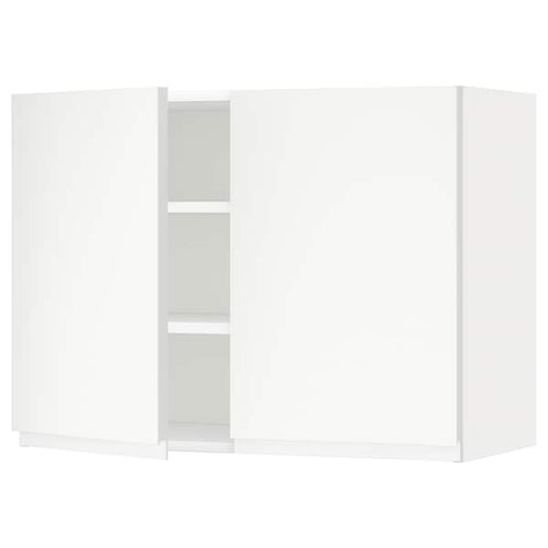 METOD - Wall cabinet with shelves/2 doors, white/Voxtorp matt white, 80x60 cm